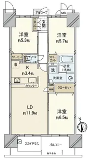 ロイヤルガーデン京山【15階】の間取り