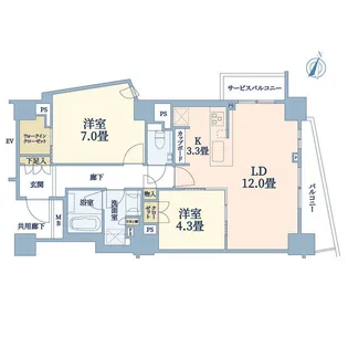 Brillia自由が丘【4階】の間取り