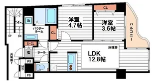 レジディア堺筋本町プレイス【6階】の間取り