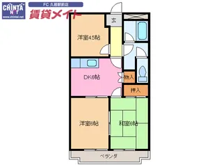 ダイヤマンションC【1階】の間取り