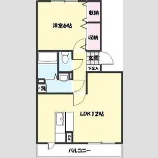ディアコートA棟【1階】の間取り