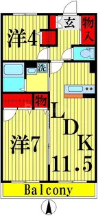 ユネックスパレス【2階】の間取り