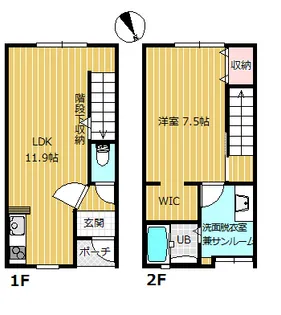 リヴィエール・プレ・西荒屋【1階】の間取り