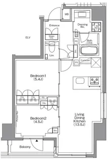 ザ・パークハビオ本所吾妻橋【1階】の間取り