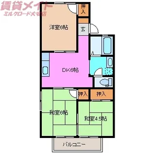 ハイツ松山【1階】の間取り