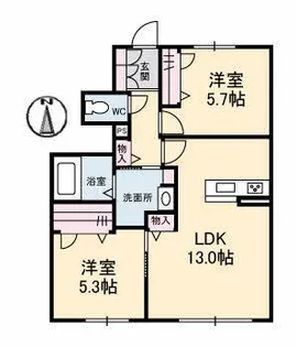 シャーメゾンN【1階】の間取り