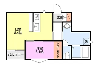 ラテ古町【2階】の間取り