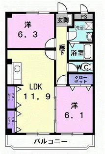 エステート春日井【3階】の間取り