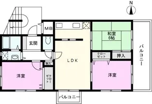ガーデンハイツB棟【2階】の間取り