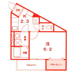 イル デュ ボヌール【2階】の間取り