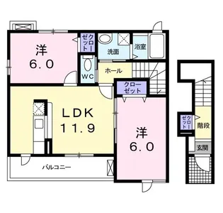 スターライトシティG【2階】の間取り