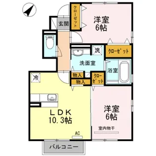グリーンコート浮島 C【1階】の間取り