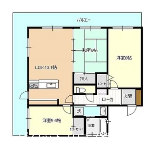 ラフォーレ愛の【6階】の間取り