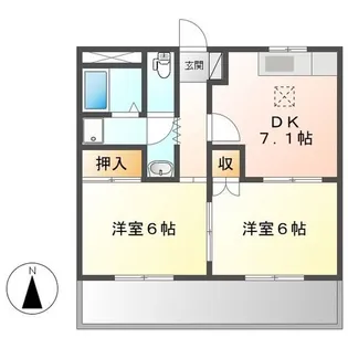 パレスアベニール【1階】の間取り