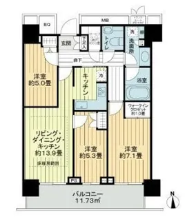 ザ・パークハウス晴海タワーズクロノレジデンス【21階】の間取り