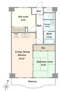 横浜阪東橋ガーデンハウス【4階】の間取り