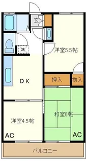 M.グリーンハイツ南山田A【2階】の間取り