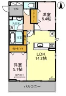 パインフローリッシュ長居東II【3階】の間取り