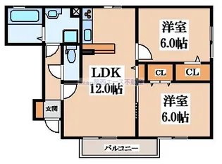 カーサ・デ・ソル【1階】の間取り