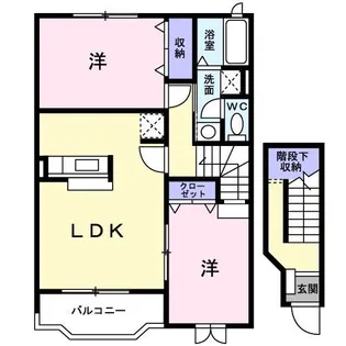 プロムナ-ドコルヌスフロリダI【2階】の間取り