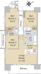 サザンシティ南与野駅前【7階】の間取り