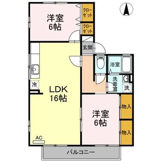 セジュール西田【2階】の間取り