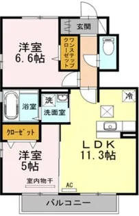 ロン・ラポール B棟【1階】の間取り