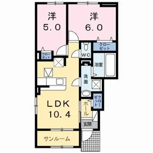 ボヌールメゾンA【1階】の間取り