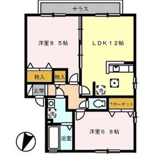 メゾン・ラフィーネ A棟【1階】の間取り