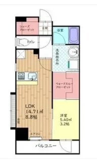 ビュークレスト大分駅南【6階】の間取り