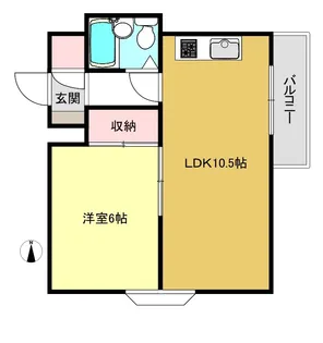 コモド・デ・ピソス【2階】の間取り