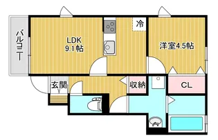 リッツ銀河I【1階】の間取り