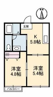 ヘイゼルハイツ A棟【2階】の間取り