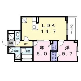 CREVANCE荒川【2階】の間取り