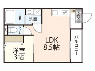 BAYSIA宇品【2階】の間取り