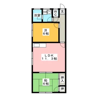 オータム桃山B【1階】の間取り