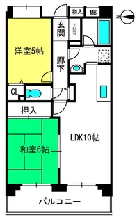 ミレニアム北浦和B棟【2階】の間取り