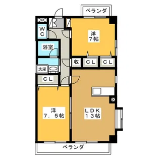 フェリシア一宮【4階】の間取り
