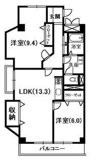 ロワイヤル八代【2階】の間取り