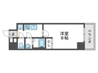 エセリアル喜連瓜破【10階】の間取り