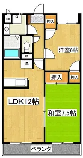 アルカディア野中【3階】の間取り