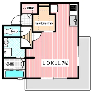 スクエアフォート【1階】の間取り