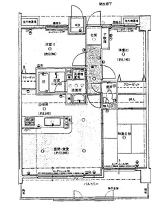 クイーンズパレス沖野上【4階】の間取り
