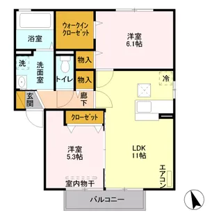 エーデルハイムB【1階】の間取り