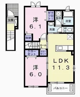 兵庫県加東市下滝野3【アパート】の間取り