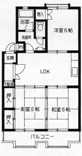 西宮城野コーポ【3階】の間取り