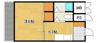 第6みぞたコーポ【4階】の間取り