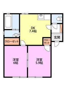 コーポラスTUTUMI A棟【1階】の間取り