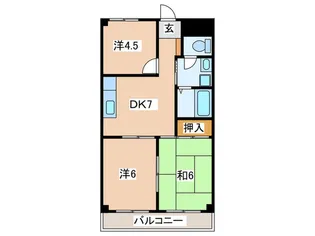 天美センタ-フラット【3階】の間取り