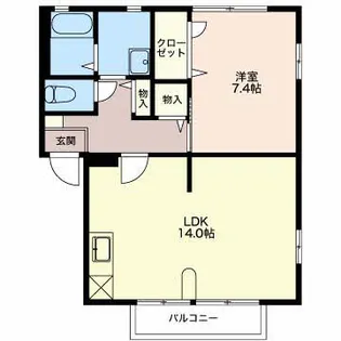 アクアリッチB【2階】の間取り